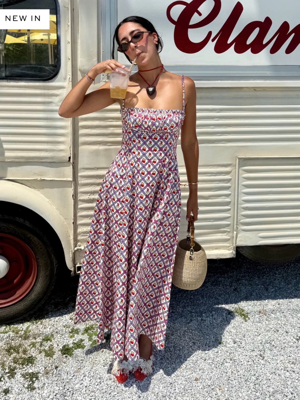 Maisie Dress Hill House Diamond Cherries Cherry Red